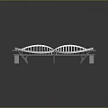 Modern DNA Double Helix Architectural Structure With White Design And Reflective Surface